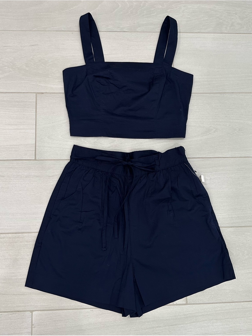 NWT Jason Wu Navy Crop Top & Drawstring Shorts Set